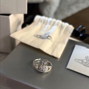 Vivienne Westwood Silver Ring with Crystal Detailing
